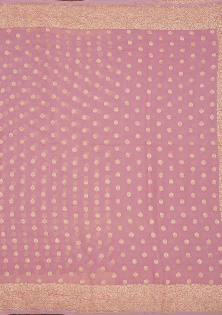 Mauve Zariwork Pure Silk Saree-Koskii
