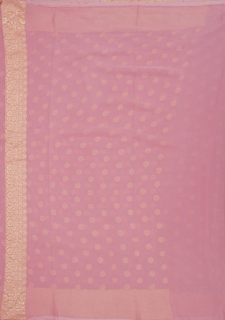 Mauve Zariwork Pure Silk Saree-Koskii