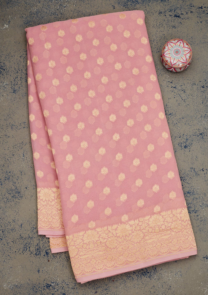 Mauve Zariwork Pure Silk Saree-Koskii