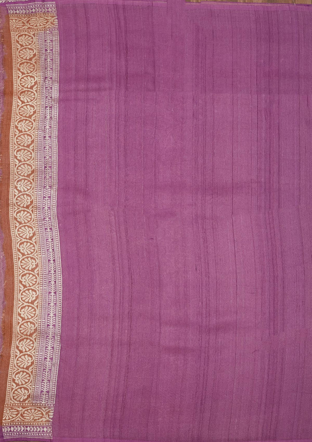 Mauve Zariwork Pure Silk Saree-Koskii