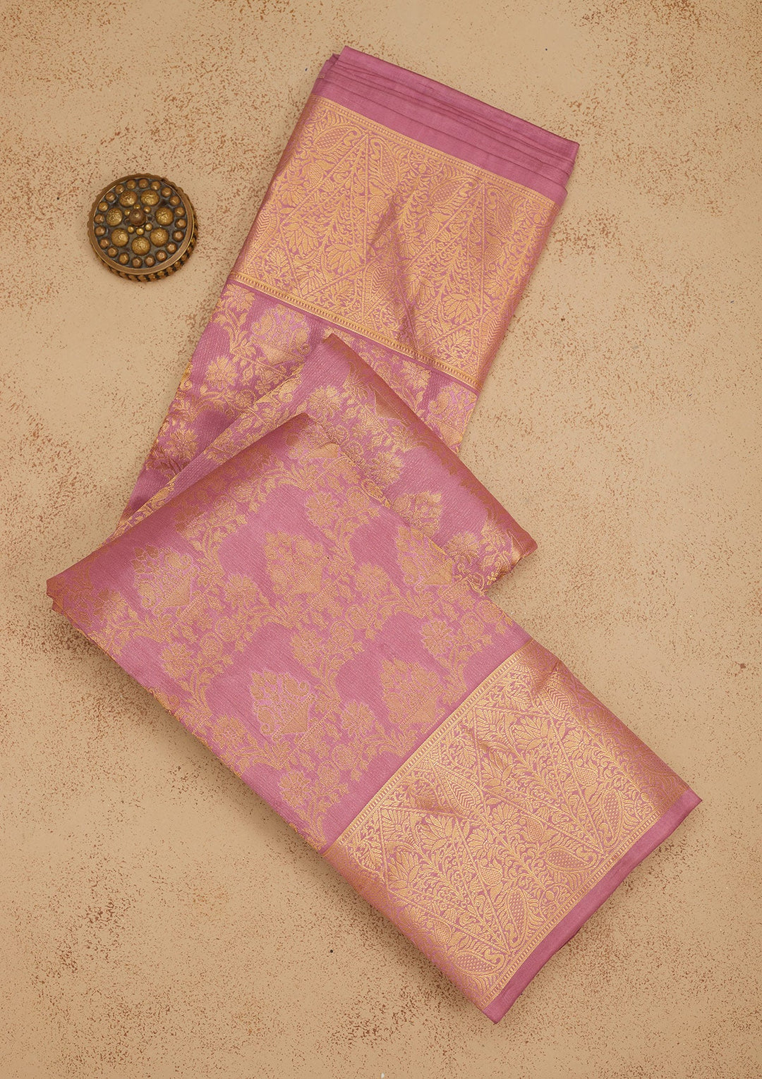 Mauve Zariwork Pure Silk Saree-Koskii