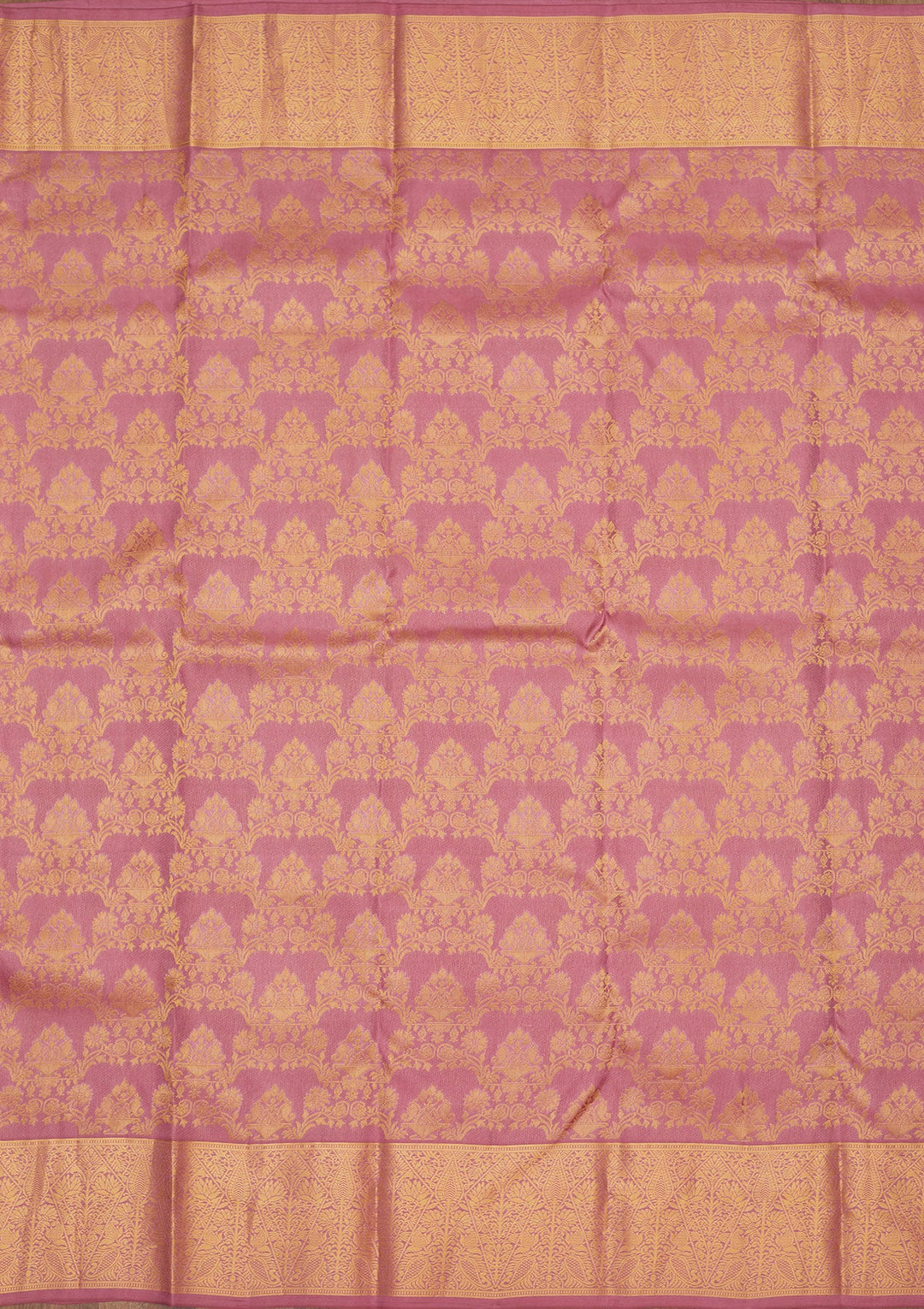 Mauve Zariwork Pure Silk Saree-Koskii