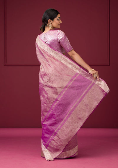 Mauve Zariwork Tissue Saree