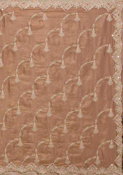 Mauve Zariwork Tissue Saree-Koskii