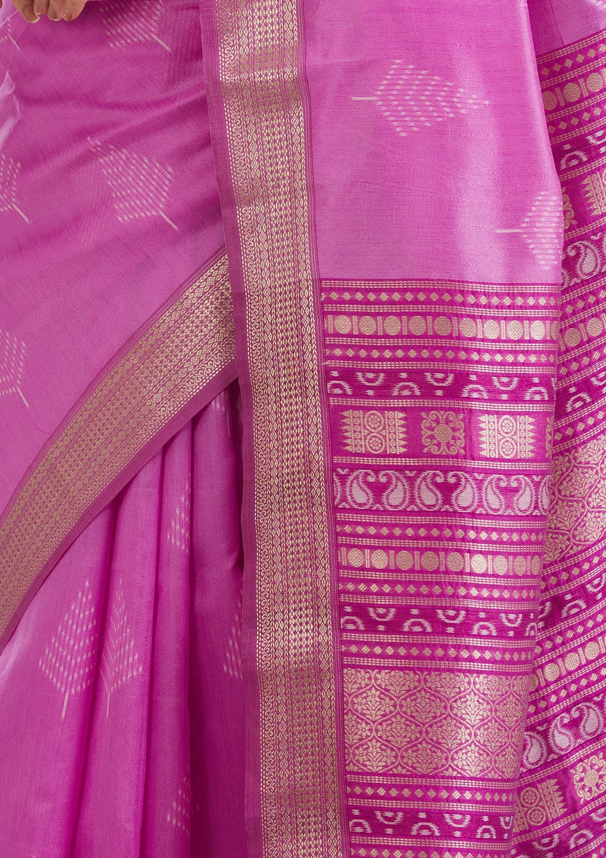 Mauve Zariwork Tissue Saree-Koskii