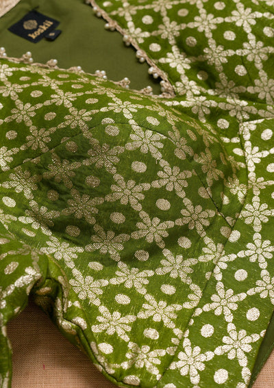 Mehendi Gota Patti Brocade Blouse-Koskii