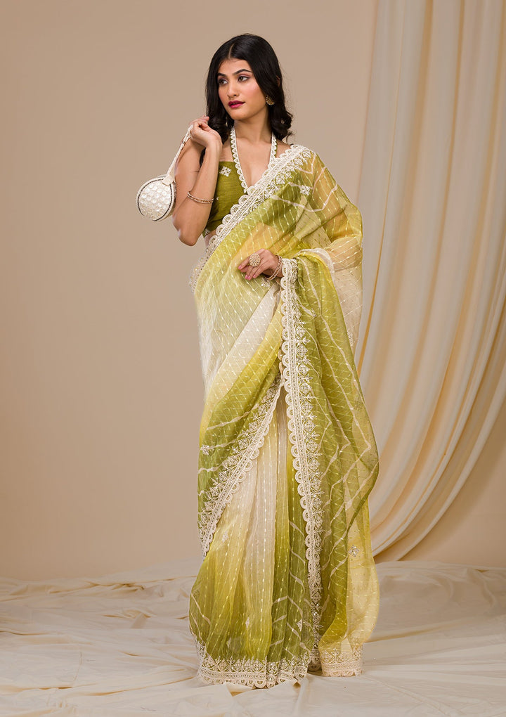Navy Blue Stonework Raw Silk Designer Saree-Koskii