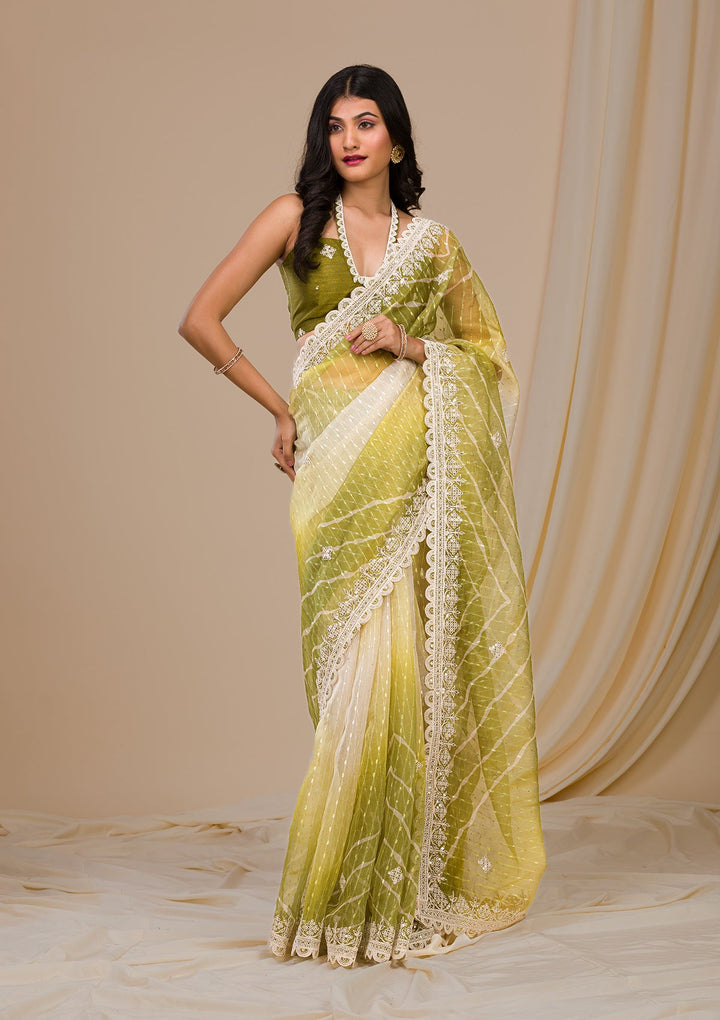 Navy Blue Stonework Raw Silk Designer Saree-Koskii