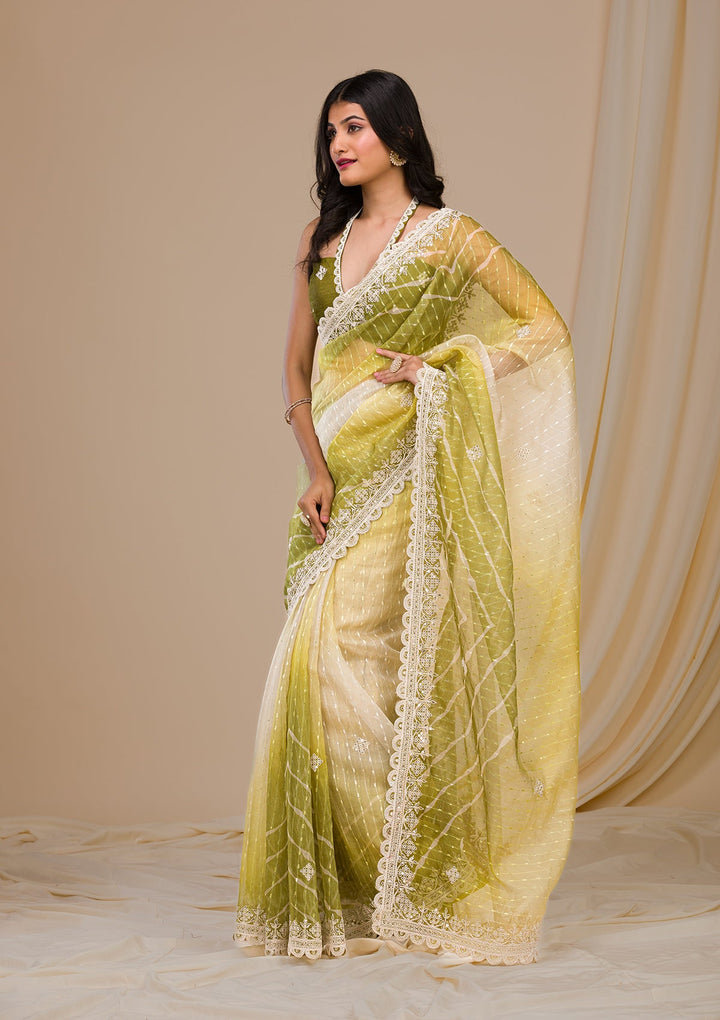 Navy Blue Stonework Raw Silk Designer Saree-Koskii