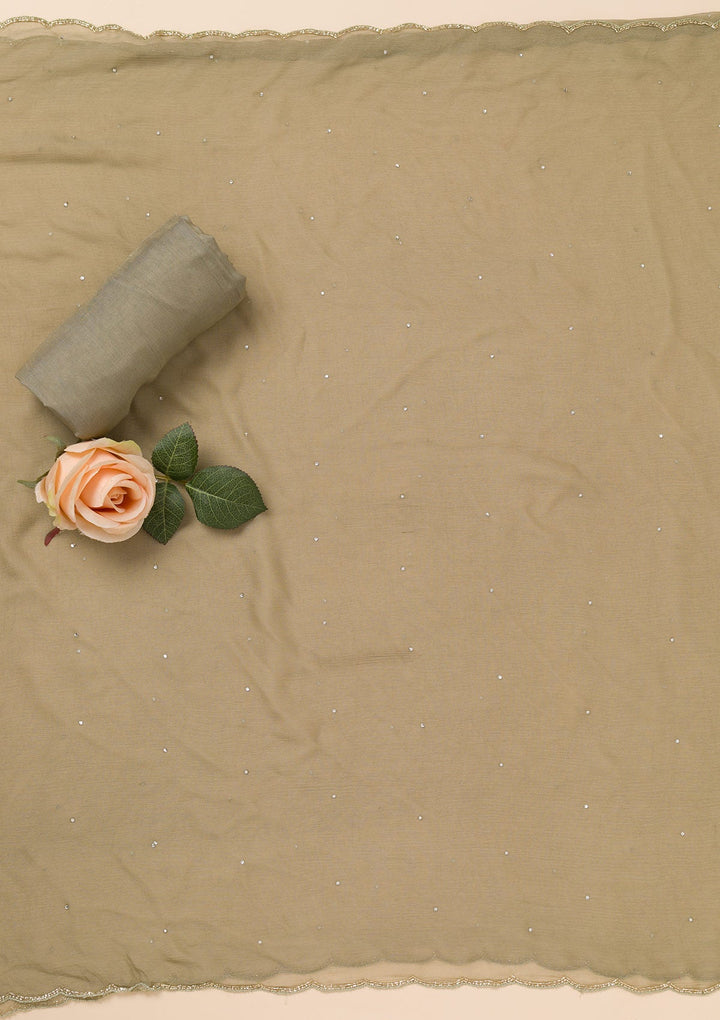 Mehendi Printed Georgette Unstitched Salwar Suit-Koskii