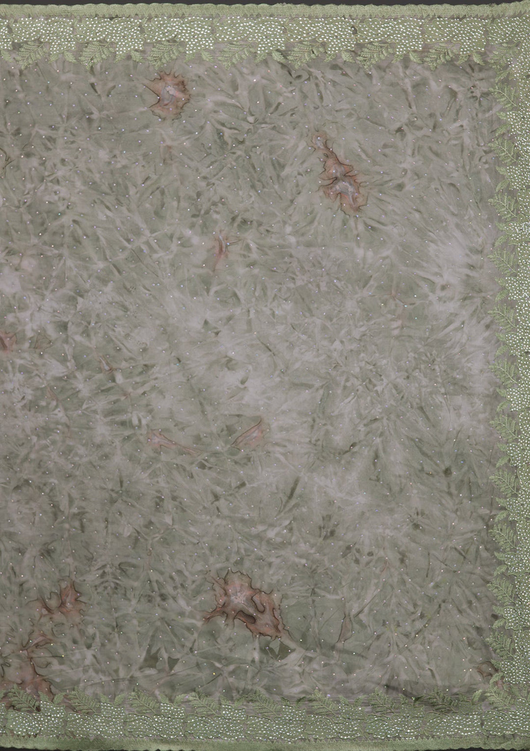 Mehendi Printed Semi Crepe Saree-Koskii