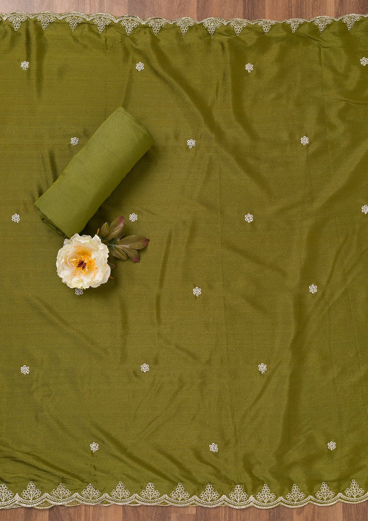 Mehendi Printed Tissue Unstitched Salwar Suit-Koskii