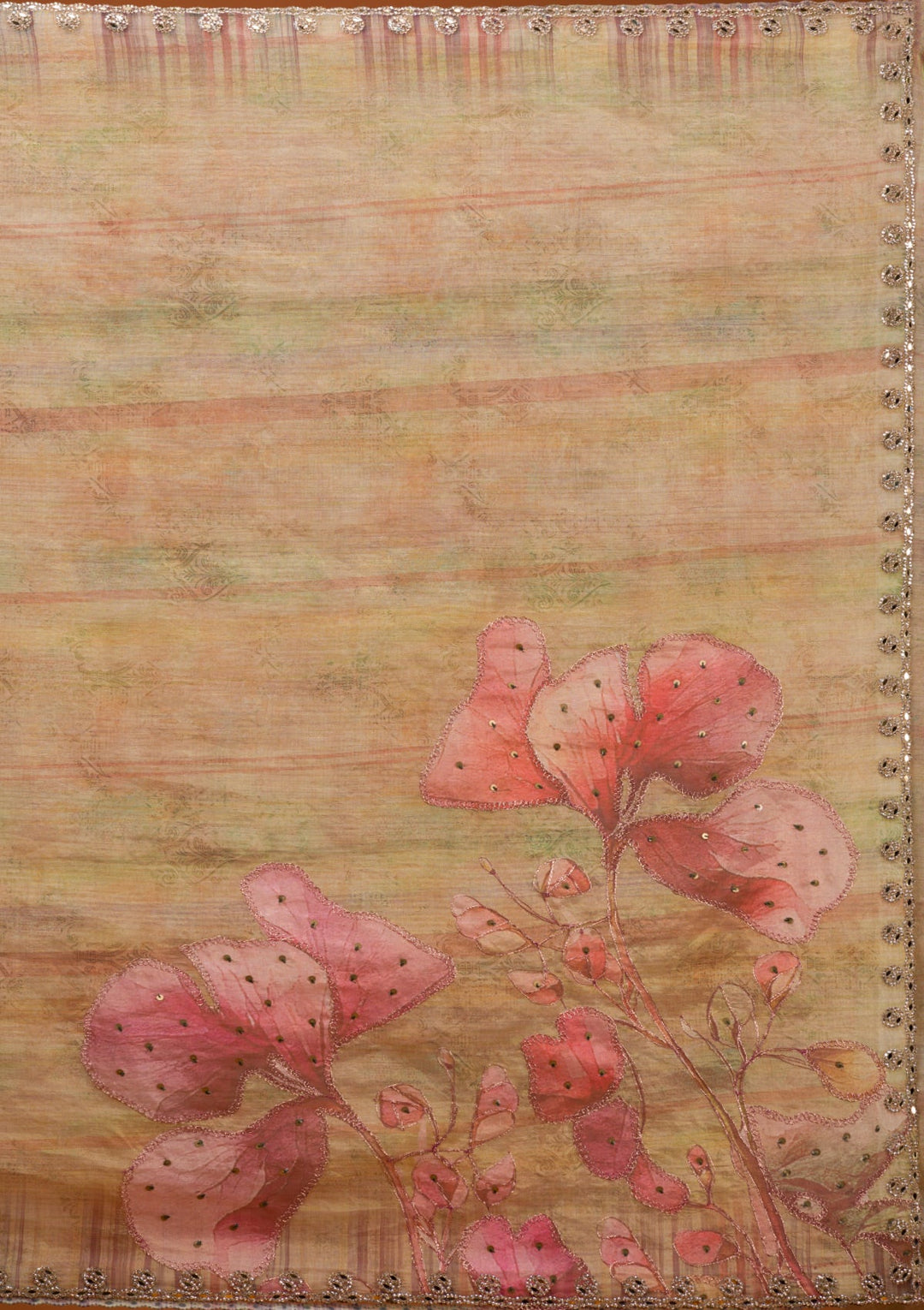 Mehendi Printed Tissue Saree-Koskii