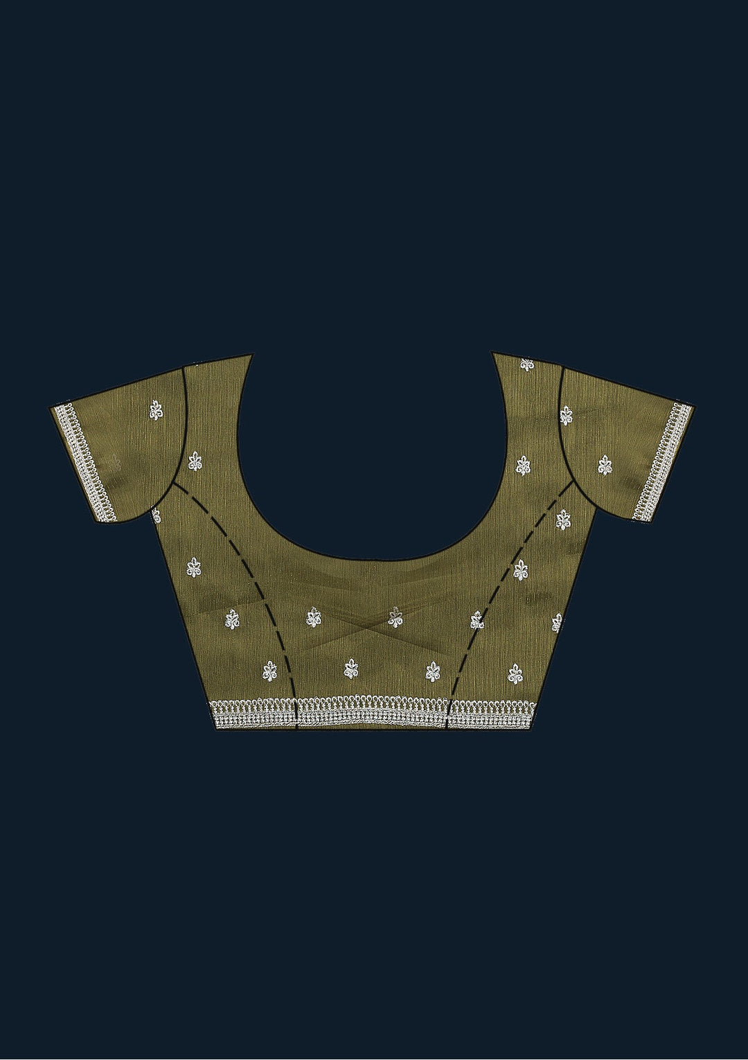 Mehendi Stonework Chiffon Saree