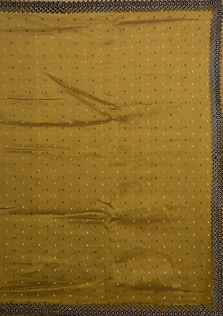 Mehendi Swarovski Tissue Saree-Koskii
