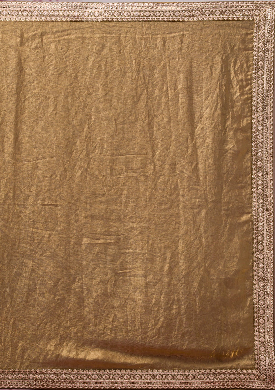 Mehendi Threadwork Tissue Saree-Koskii