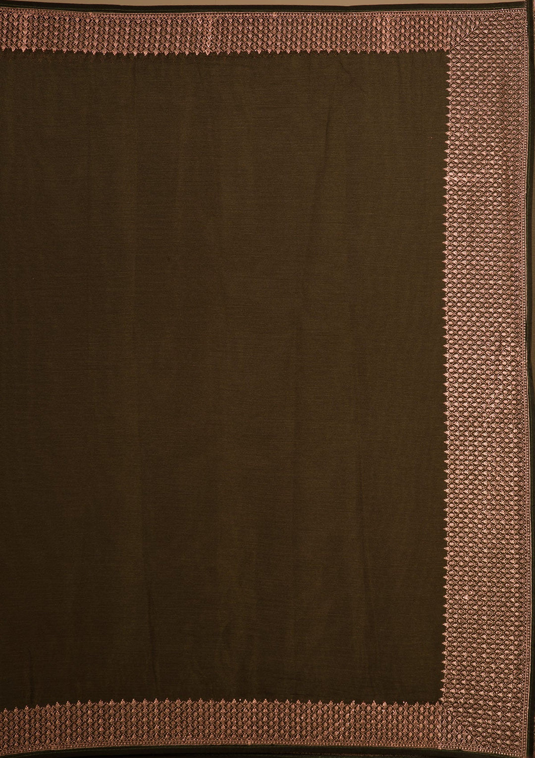 Mehendi Zardosi Semi Crepe Saree-Koskii