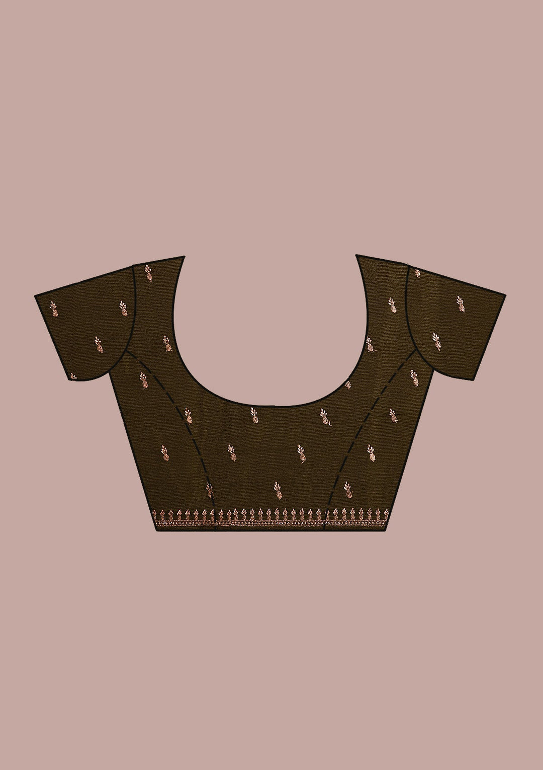 Mehendi Zardosi Semi Crepe Saree-Koskii