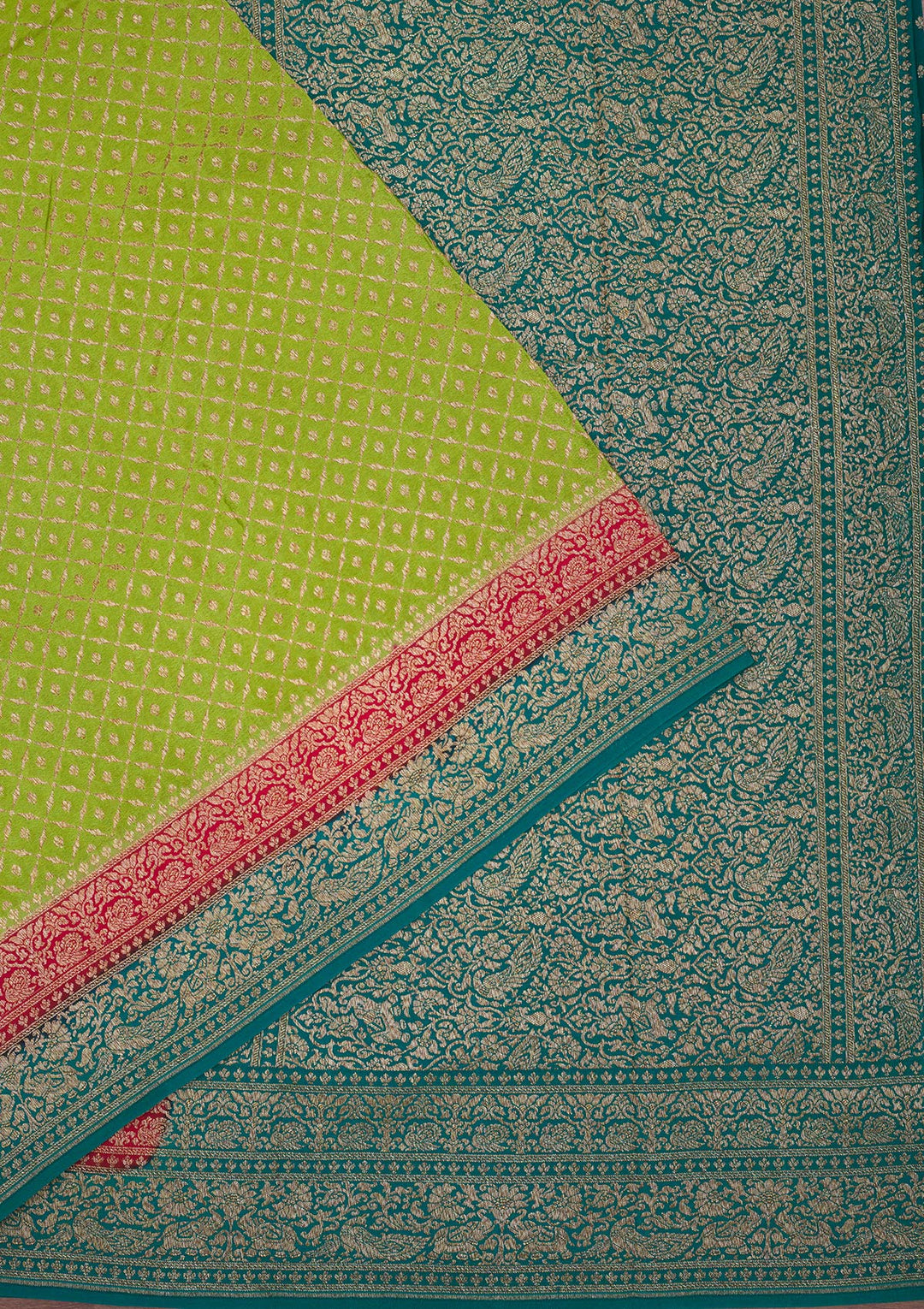Mehendi Zariwork Pure Silk Saree