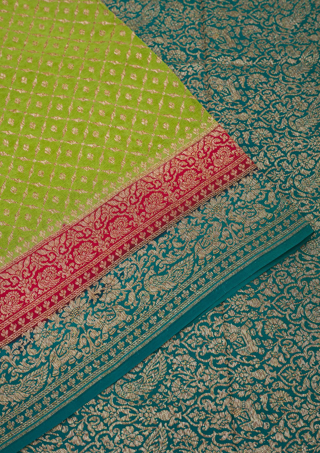 Mehendi Zariwork Pure Silk Saree