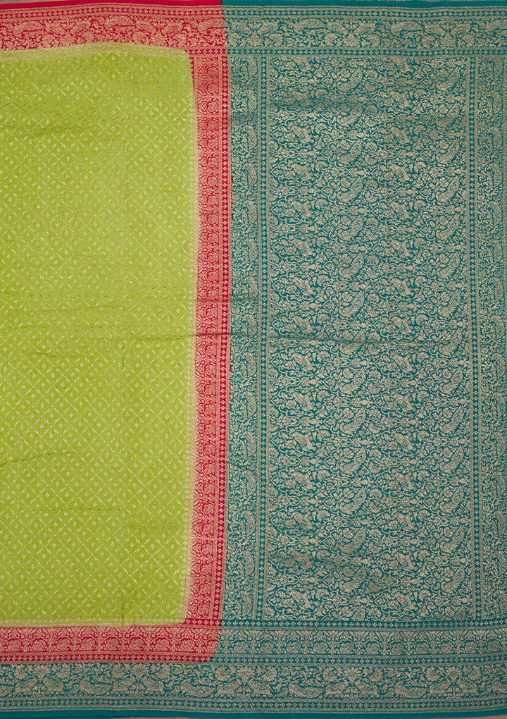 Mehendi Zariwork Pure Silk Saree