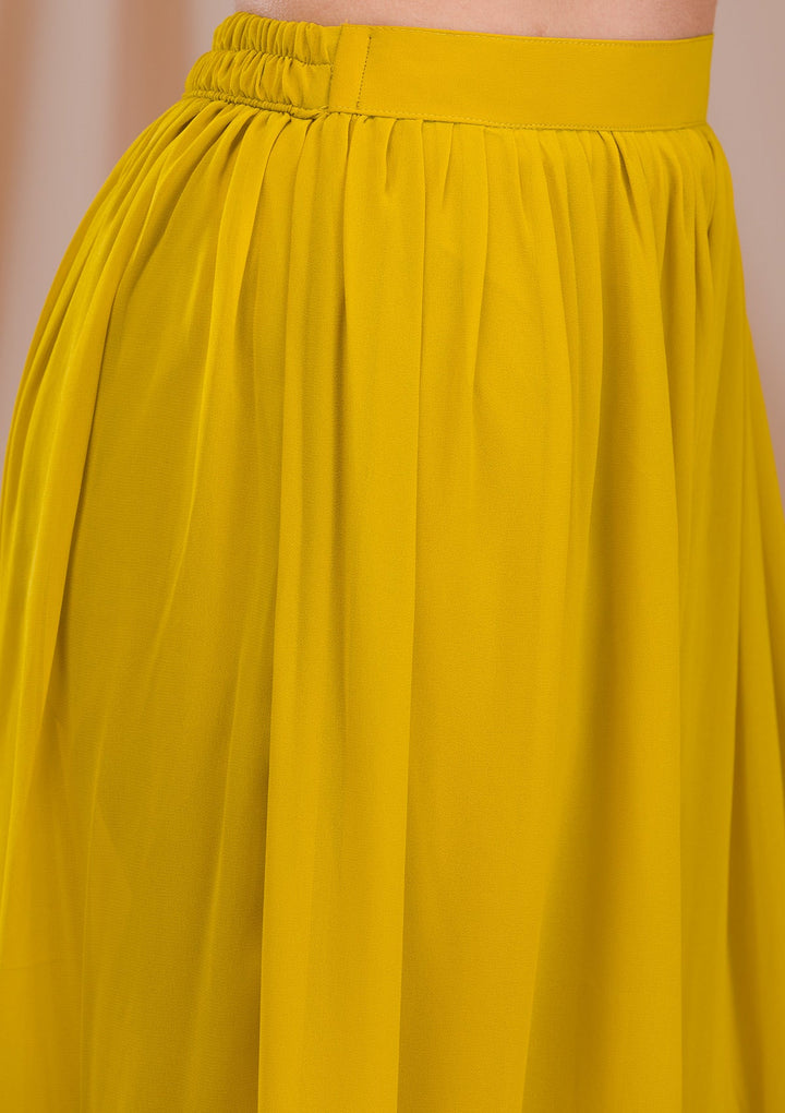 Mehendi Zariwork Georgette Readymade Salwar Suit-Koskii