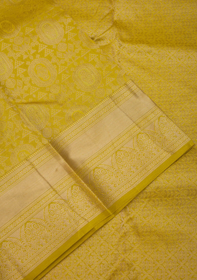 Mehendi Zariwork Pure Silk Saree-Koskii