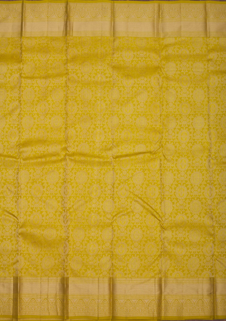 Mehendi Zariwork Pure Silk Saree-Koskii
