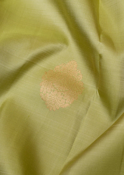 Mehendi Gold Zariwork Pure Silk Saree - Koskii