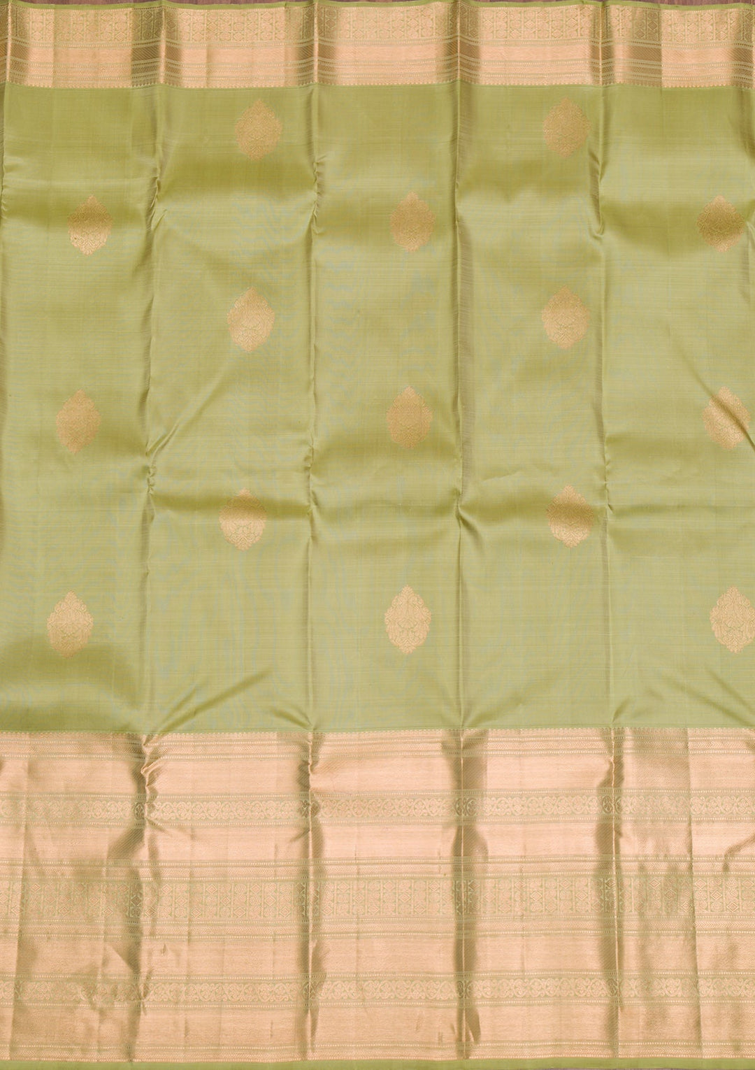 Mehendi Gold Zariwork Pure Silk Saree - Koskii