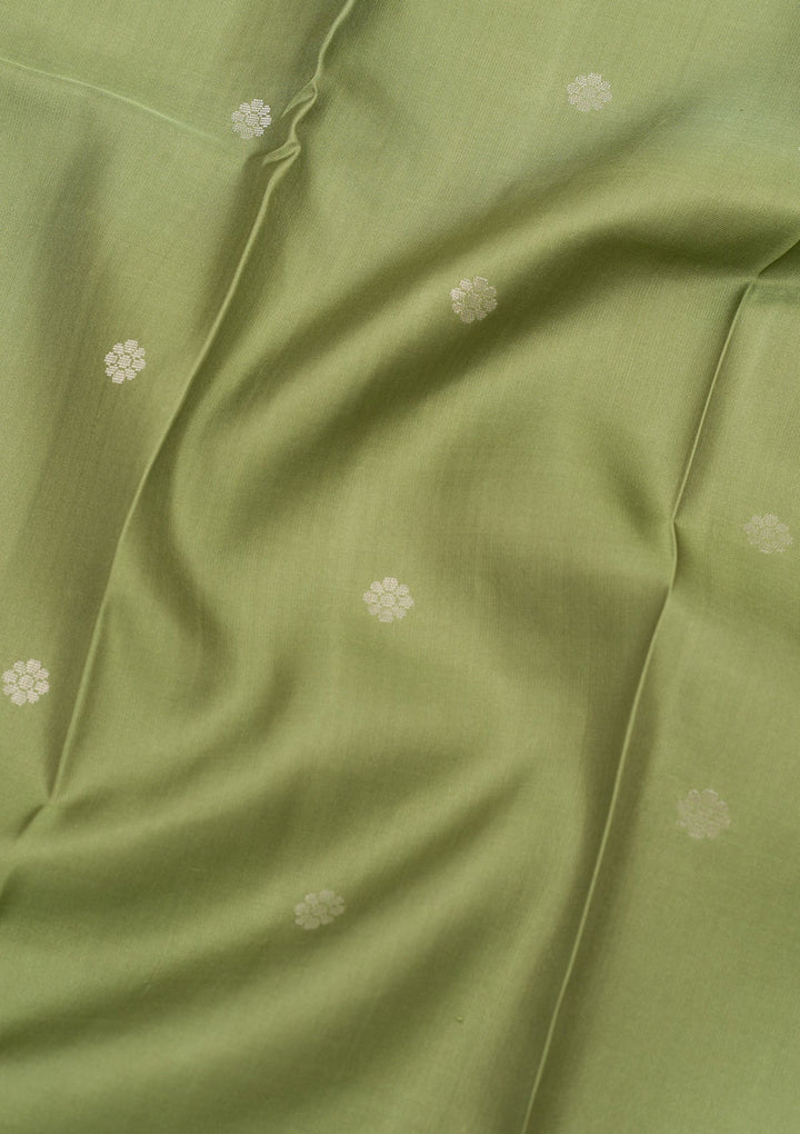 Mehendi Zariwork Pure Silk Saree-Koskii