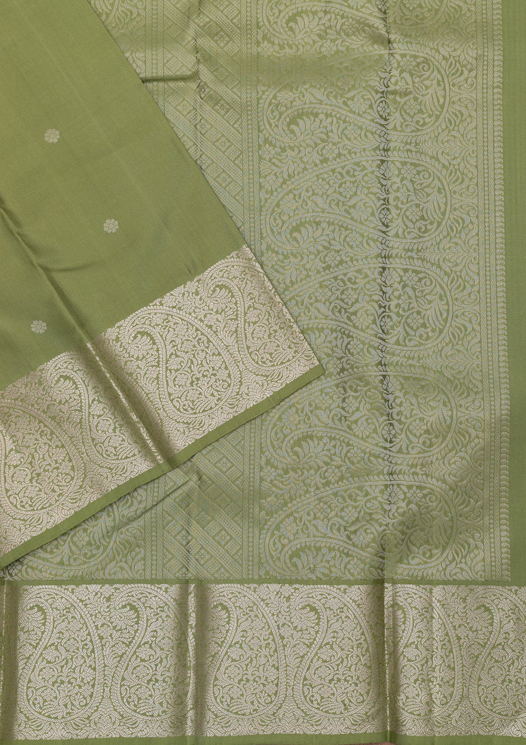 Mehendi Zariwork Pure Silk Saree-Koskii
