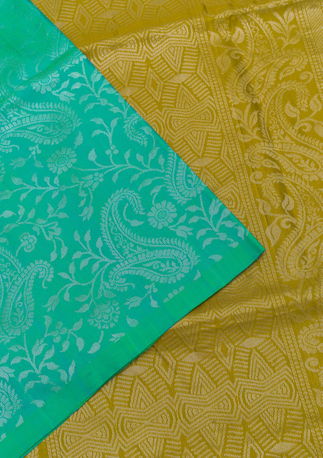 Mehendi Zariwork Pure Silk Saree-Koskii
