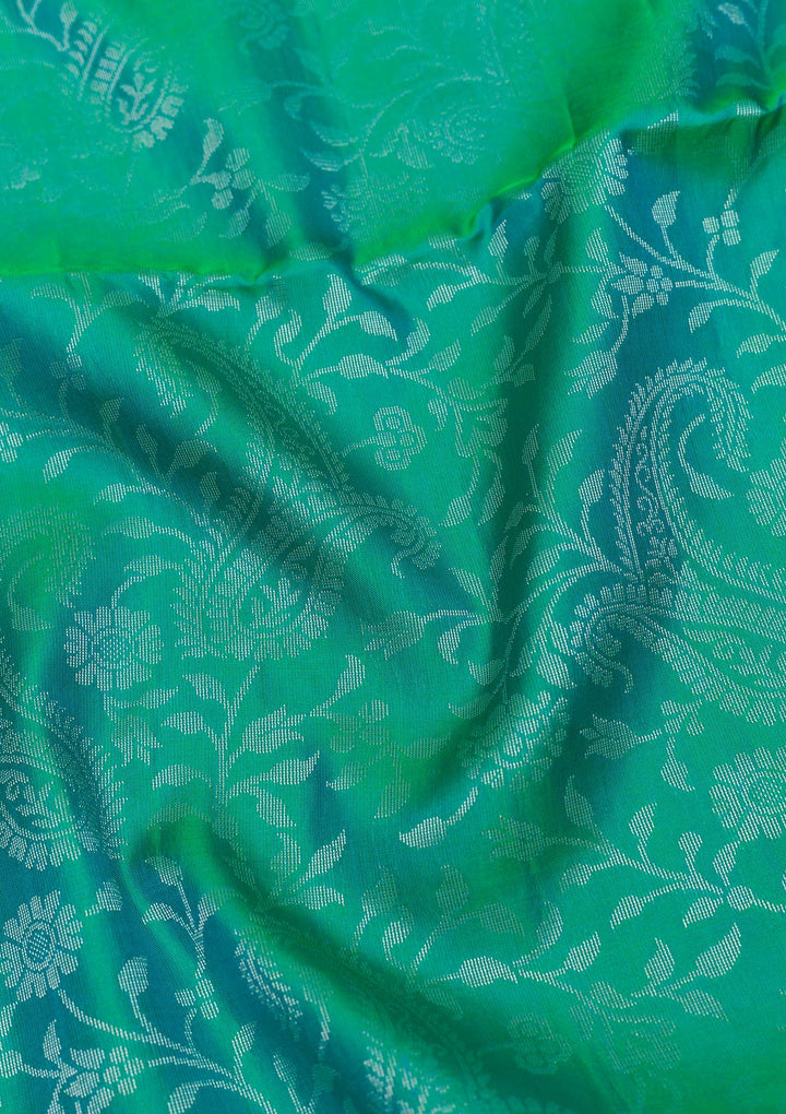 Mehendi Zariwork Pure Silk Saree-Koskii
