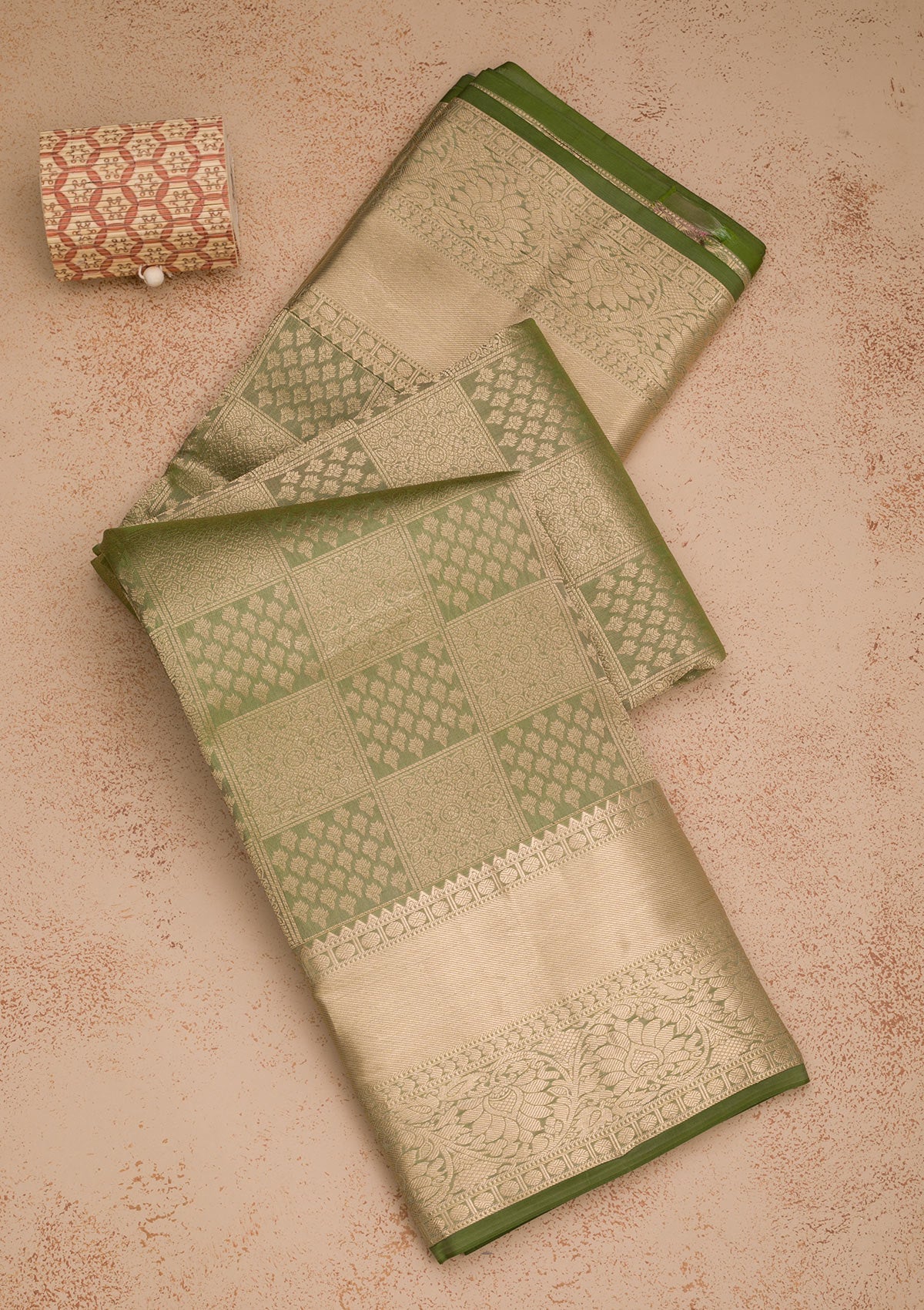 Mehendi Zariwork Pure Silk Saree-Koskii