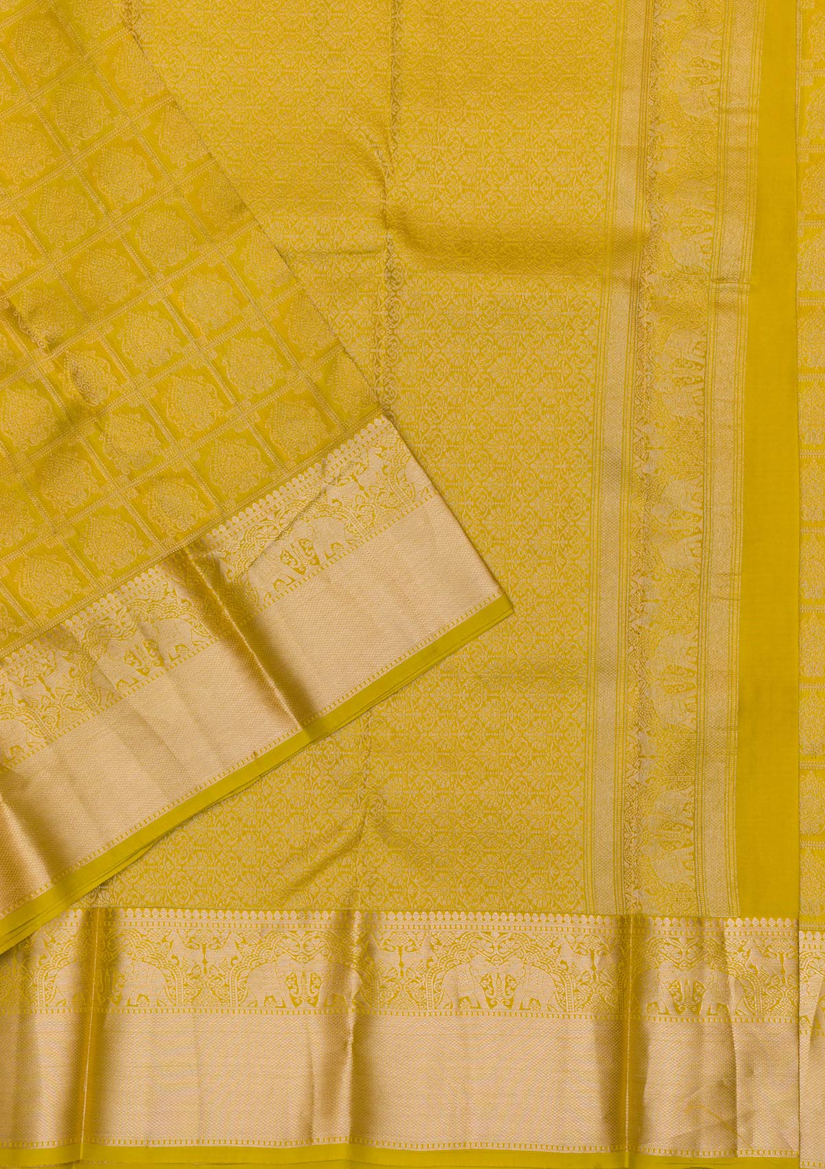 Mehendi Zariwork Pure Silk Saree-Koskii