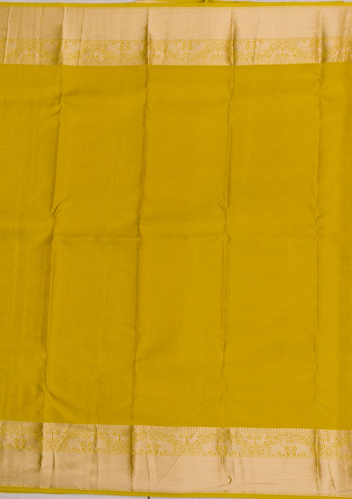 Mehendi Zariwork Pure Silk Saree-Koskii