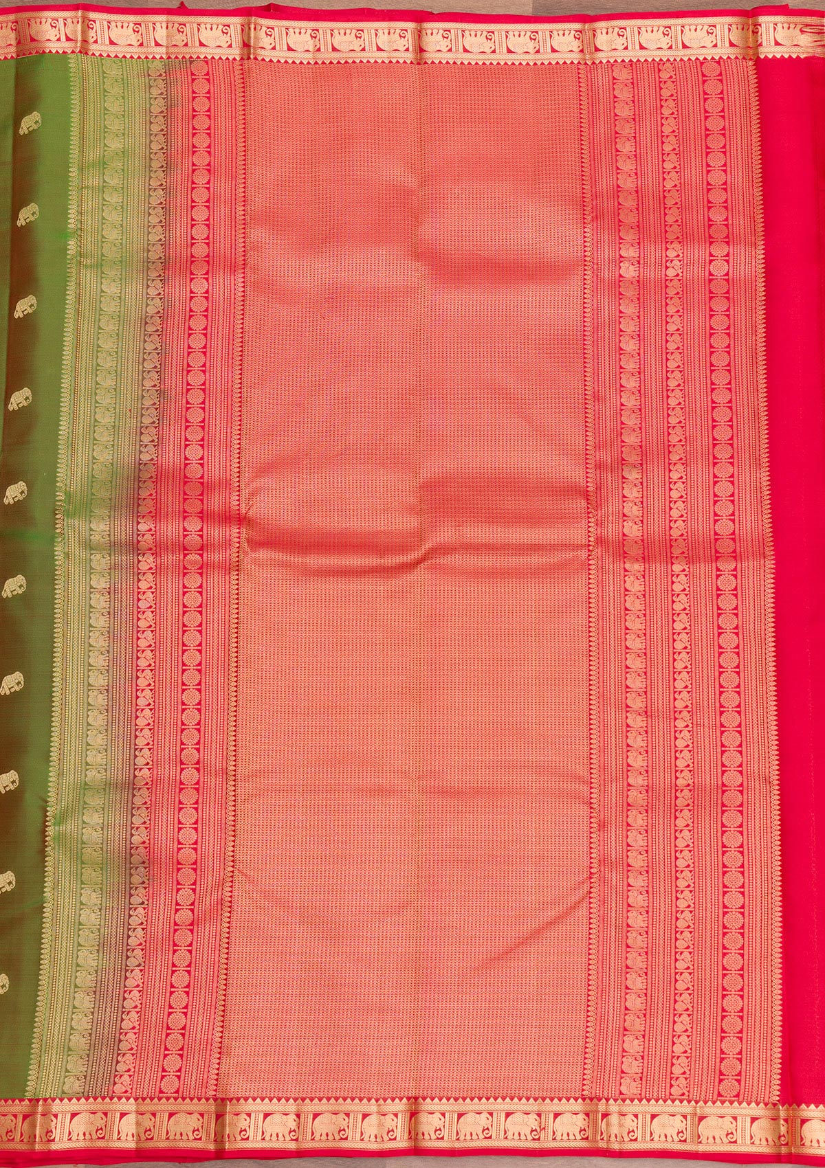 Mehendi Zariwork Pure Silk Saree-Koskii