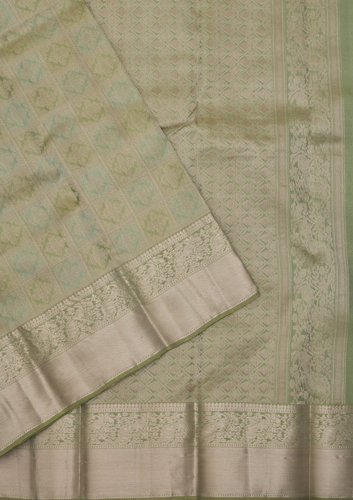 Mehendi Zariwork Pure Silk Saree