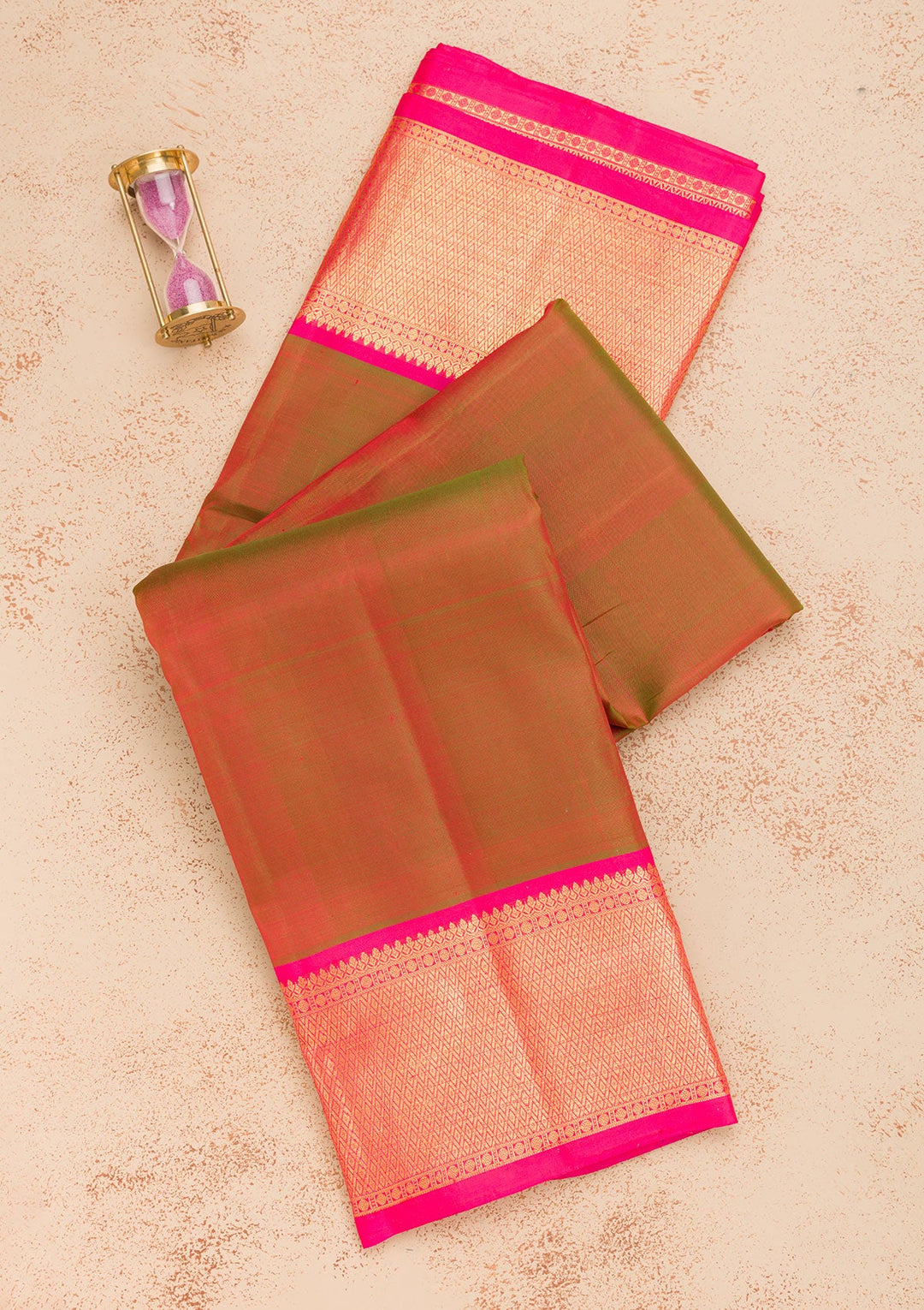 Mehendi Zariwork Pure Silk Saree-Koskii