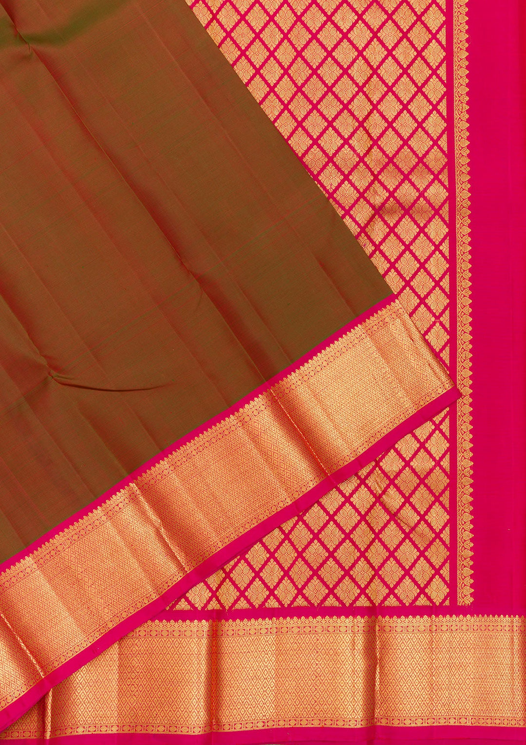 Mehendi Zariwork Pure Silk Saree-Koskii
