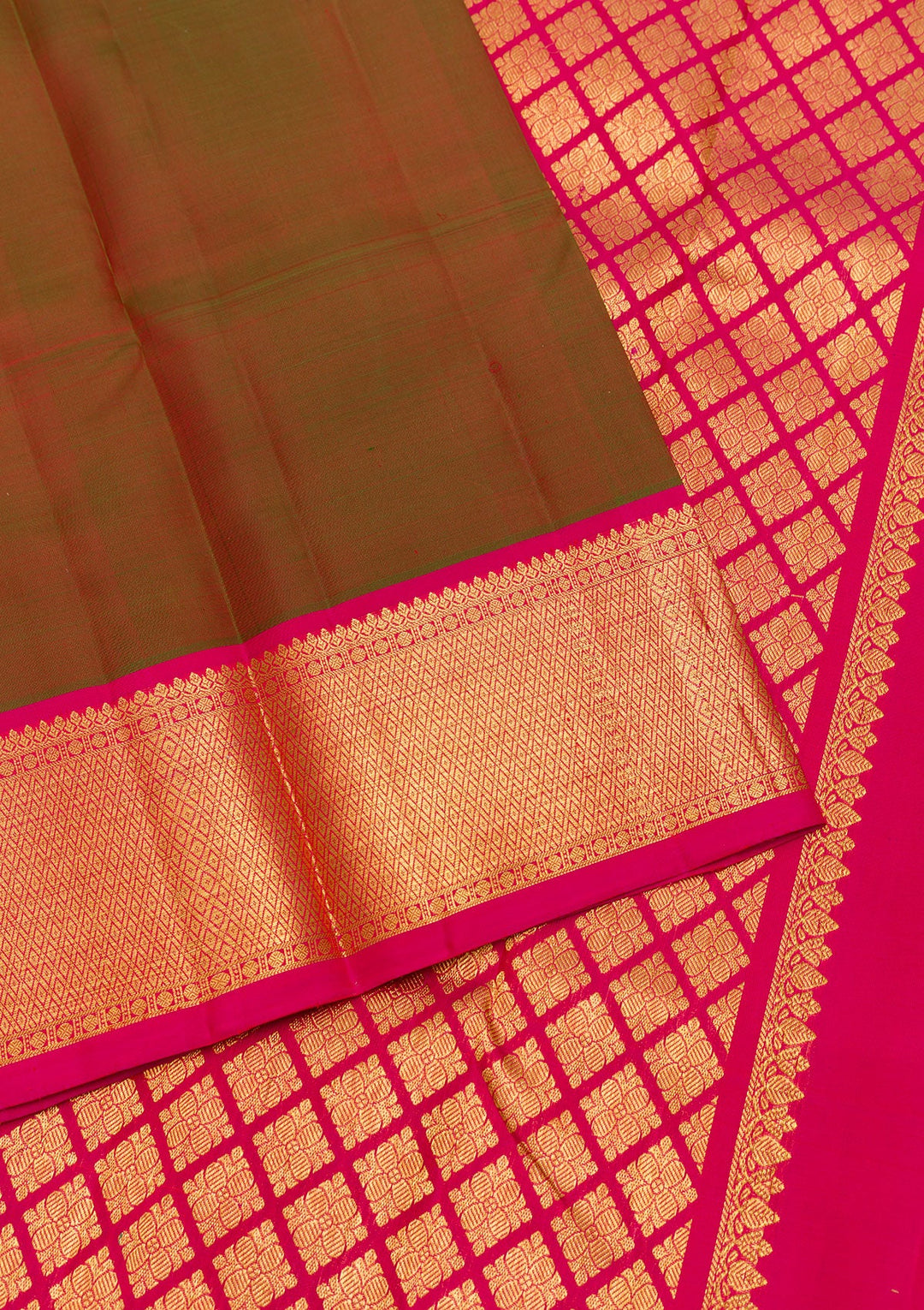 Mehendi Zariwork Pure Silk Saree-Koskii