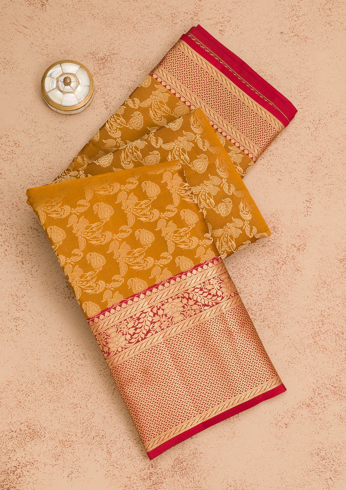 Mehendi Zariwork Pure Silk Saree-Koskii