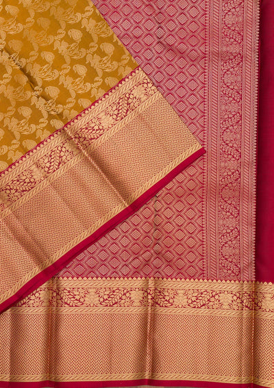 Mehendi Zariwork Pure Silk Saree-Koskii