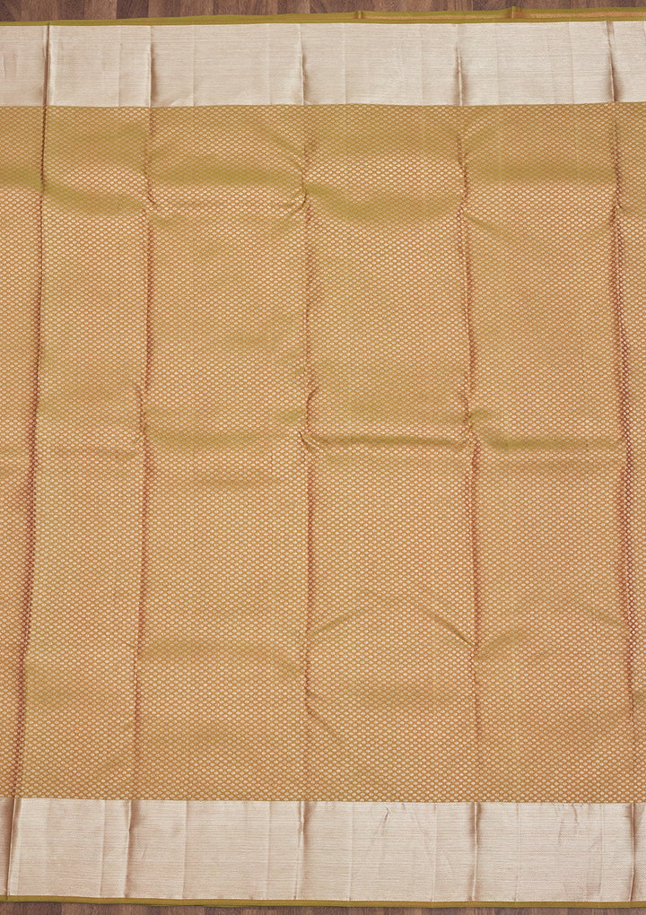 Mehendi Zariwork Pure Silk Saree-Koskii