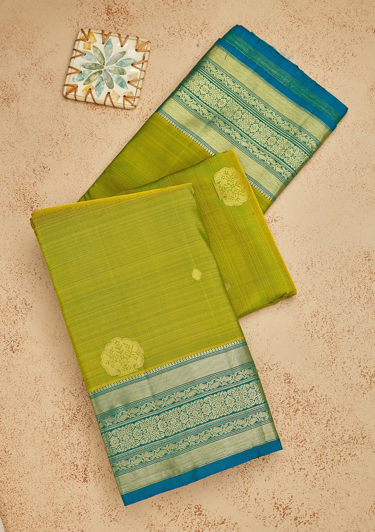 Mehendi Zariwork Pure Silk Saree-Koskii