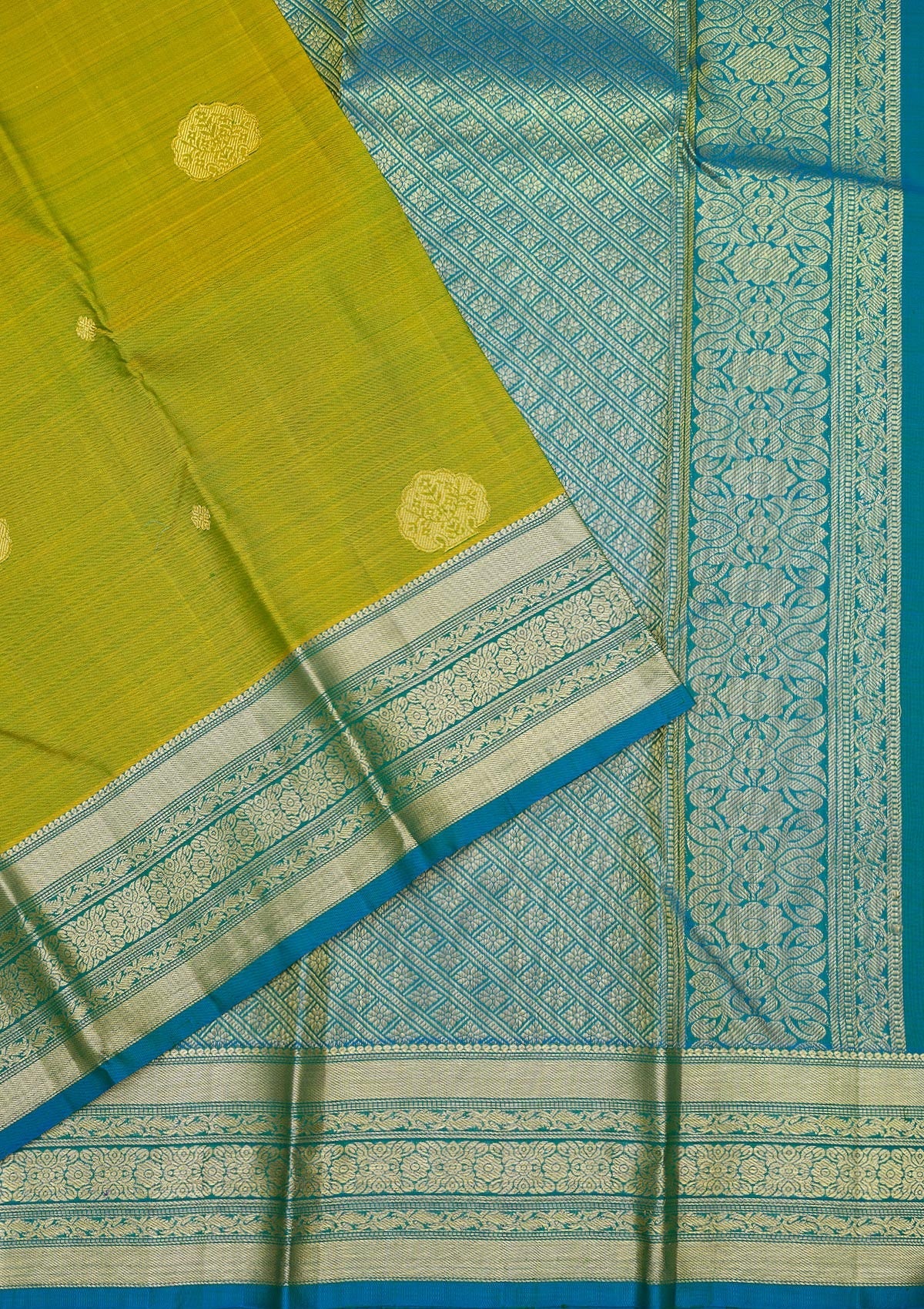 Mehendi Zariwork Pure Silk Saree-Koskii