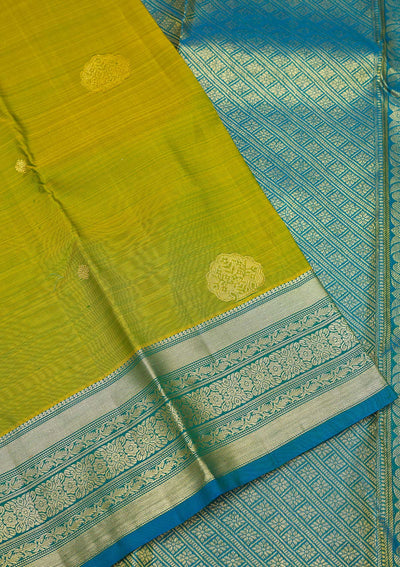 Mehendi Zariwork Pure Silk Saree-Koskii