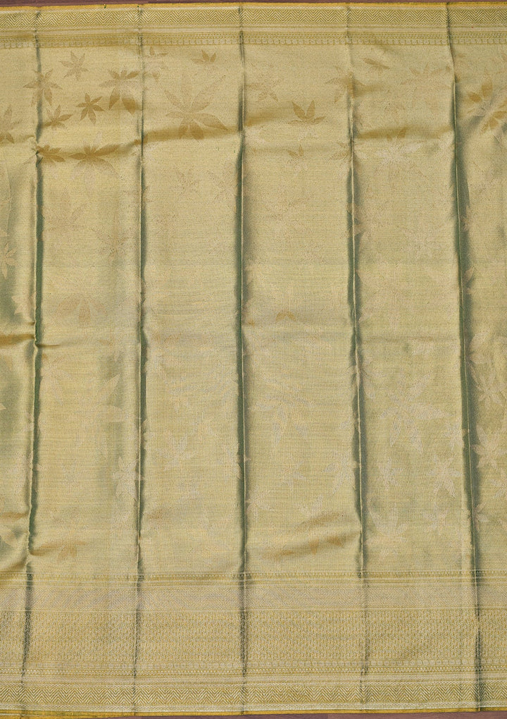 Mehendi Zariwork Pure Silk Saree-Koskii