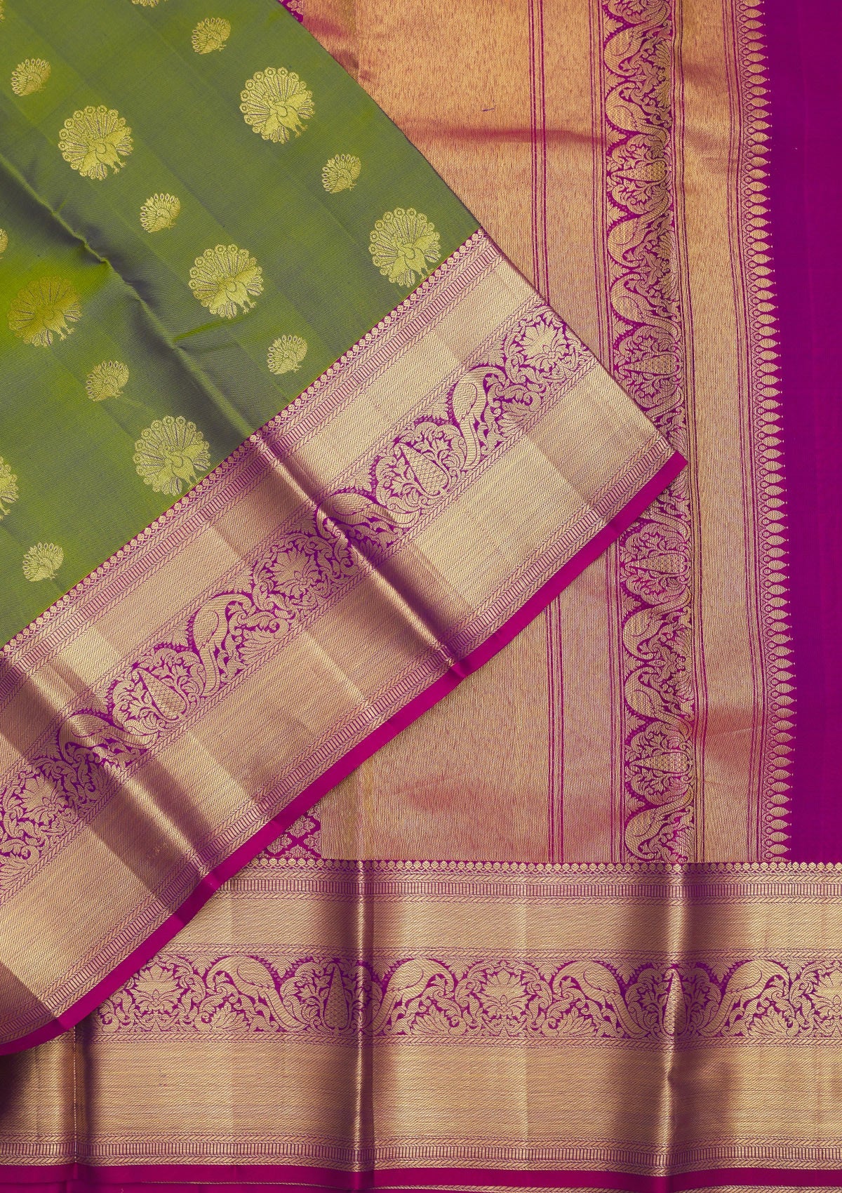 Mehendi Zariwork Pure Silk Saree